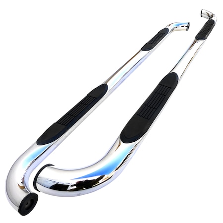 Spec-D Tuning 04-12 Chevrolet Colorado 3 Inches Round Side Step Bar Chrome SSB3-COL04CCS2-WB